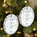 Christmas,Family,Parents,Happy,New Dad,New baby,New Mom - First Christmas As A Family Of Three Toile Hand - Personalized Circle Ceramic Ornament