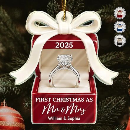 First Christmas As Mr. & Mrs. - Personalized Custom Shaped Acrylic Ornament
