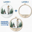Adorable,First Christmas,Christmas,Family,Icon - First Christmas Family Road Sign - Personalized 2-Layered Mix Ornament