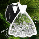 Christmas,Gift For Couples,Gift For Husband,Gift For Wife,Happy - First Christmas Ornament Couple Bride & Groom - Personalized 3-Layered Acrylic Shaker Ornament