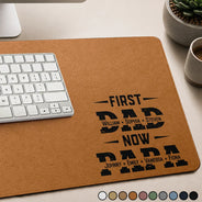 Gift For Father,Gift For Grandpa,Grandpa - Grandkids,Dad - Children,Independence Day,Non-Eng,Special Font,Confident - First Dad Now Grandpa - Personalized Leather Desk Mat