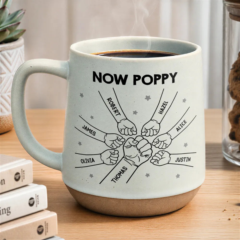 Gift For Father,Adorable,Icon - First Dad Now Grandpa Fist Bumps - Personalized Conical Mug