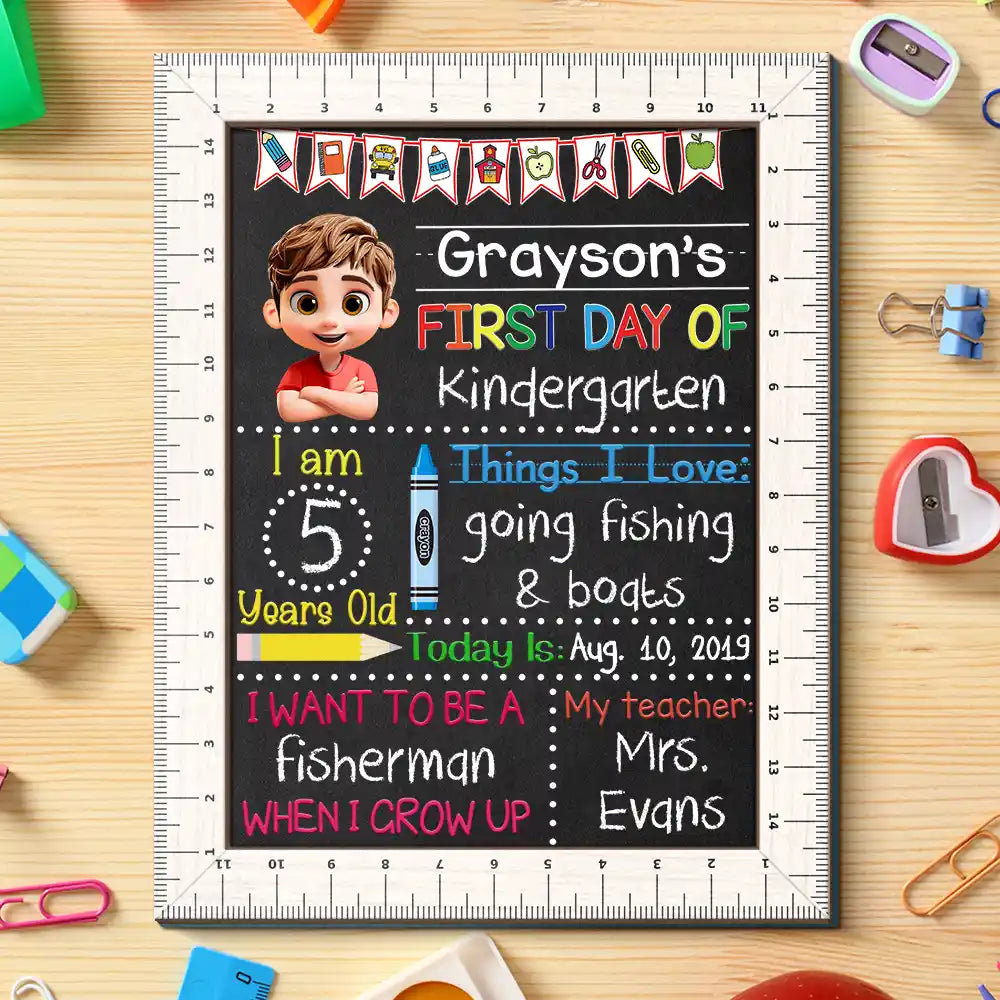 First Day Of Kindergarten - Personalized School Sign