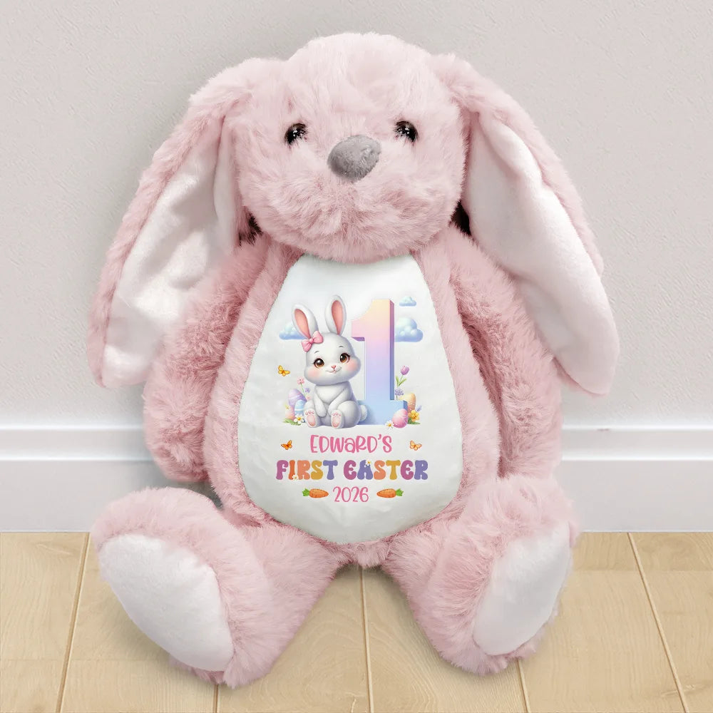 New baby, Parents, Gift For Grandkids, Grandma - Grandkids, Grandpa - Grandkids, Easter, Happy - First Easter Adorable Bunny - Personalized Soft Toy Bunny