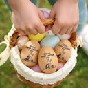 Gift For Kids,Grandma,Grandkids,Gift For Grandkids,Mom,Children,Happy,Easter - First Easter With Alphabet - Personalized Musical Wooden Easter Egg Shaker