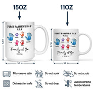 First Time Ever As A Family Of Three Handprints - 3D Inflated Effect Printed Mug, Personalized Mug