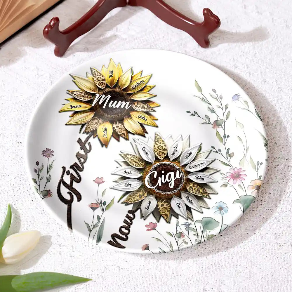 Gift For Grandma,Love - First Mom Now Grandma - Personalized Ceramic Plate