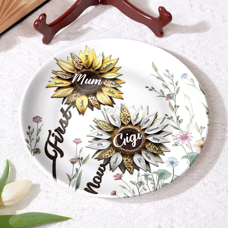Gift For Grandma,Love - First Mom Now Grandma - Personalized Ceramic Plate