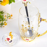 Gift For Mother,Gift For Grandma,Love - First Mom Now Grandma Birth Flowers - Personalized Glass Flower Tea Cup