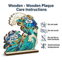 Summer, Gift For Grandma, Grandma - Grandkids, Beach, Happy - First Mom Now Grandma Stained Glass Turtle - Personalized Custom Shaped Wooden Plaque