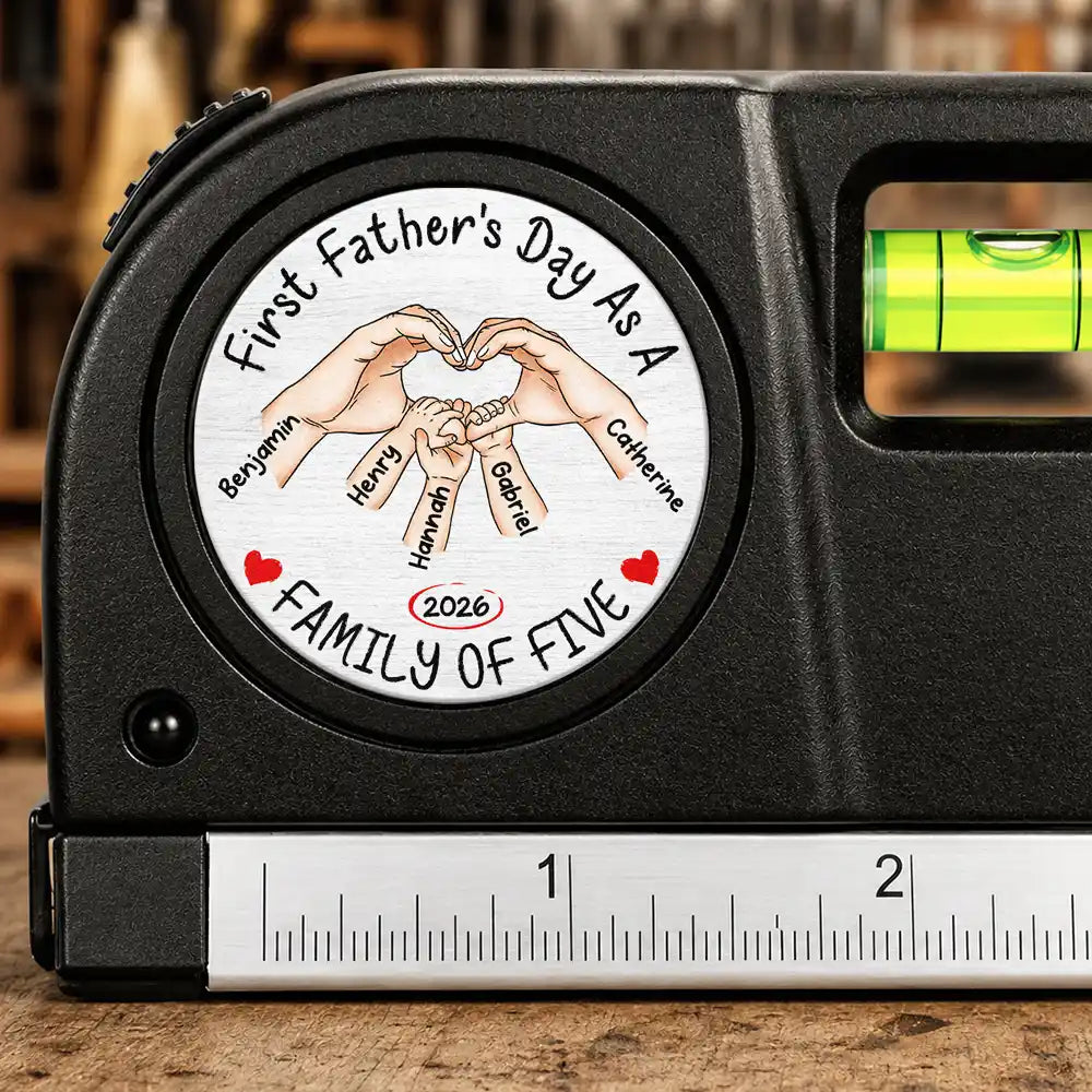 Gift For Men,Gift For Father,Gift For Boyfriend,Gift For Couples,Gift For Husband,New Dad,New Mom,Non-Eng,Vector,Adorable - First Time As Family Of Three - Personalized Laser Level Tool