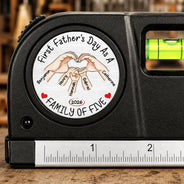 Gift For Men,Gift For Father,Gift For Boyfriend,Gift For Couples,Gift For Husband,New Dad,New Mom,Non-Eng,Vector,Adorable - First Time As Family Of Three - Personalized Laser Level Tool