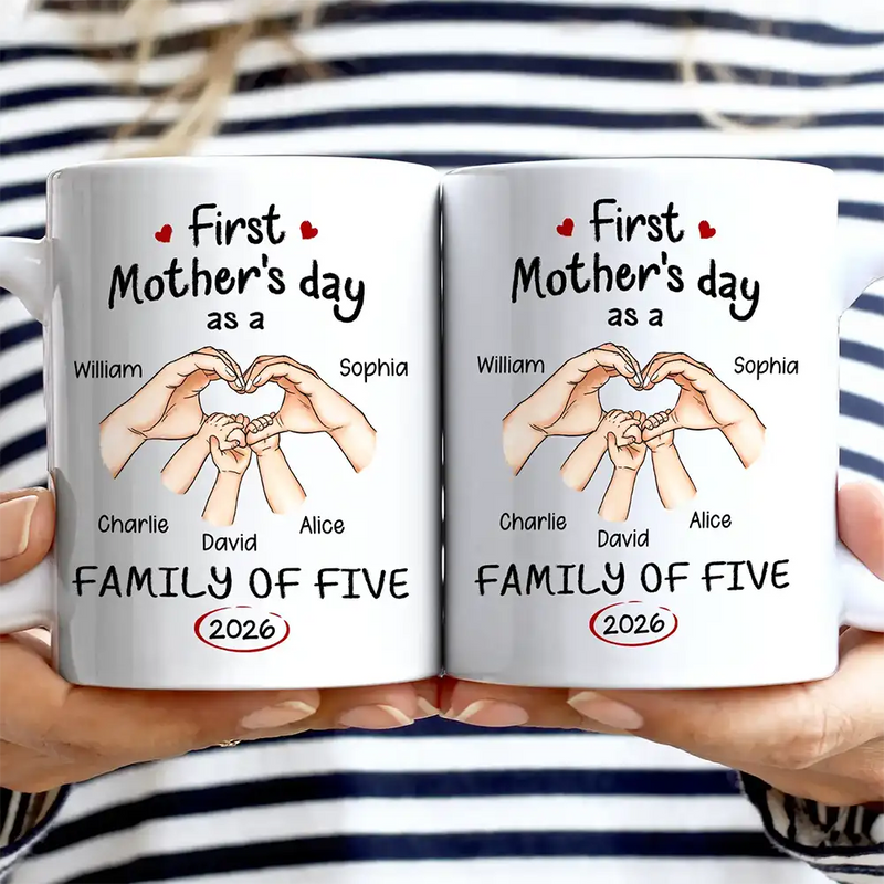 Gift For Mother,Gift For Father,Gift For Kids,Gift For Men,Gift For Women,Happy,Family - First Time Ever As A Family Of Three - Personalized Mug