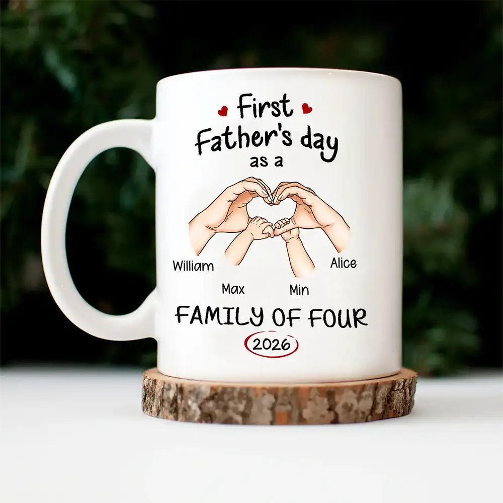 Gift For Mother,Gift For Father,Gift For Kids,Gift For Men,Gift For Women,Happy,Family - First Time Ever As A Family Of Three - Personalized Mug