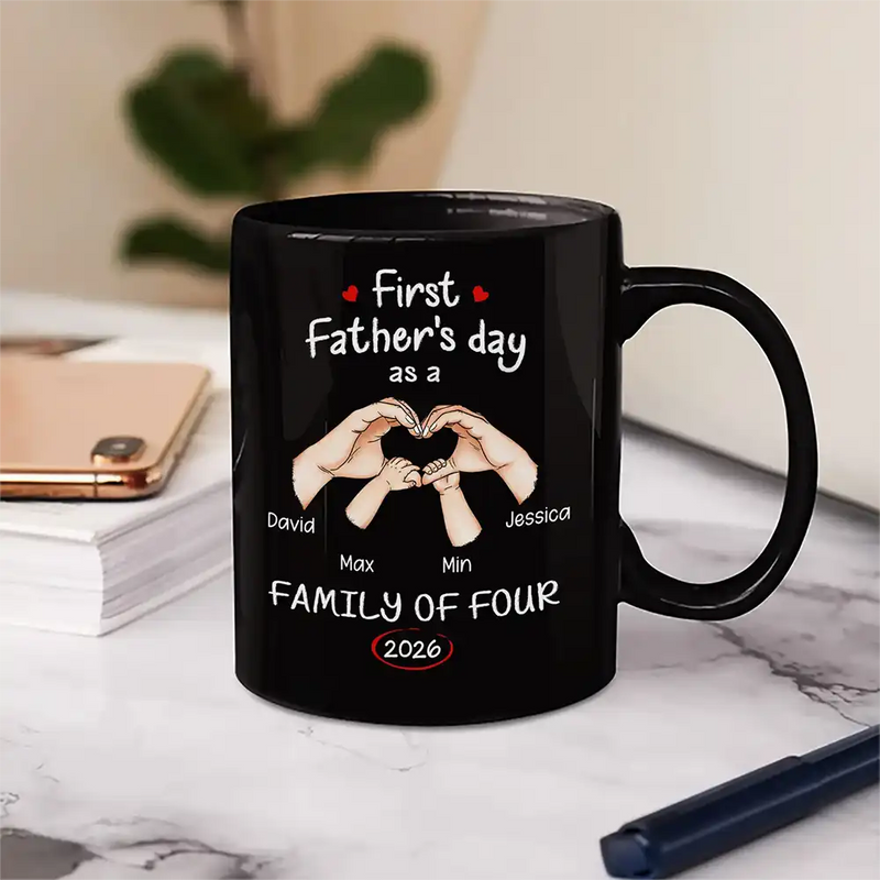 Gift For Mother,Gift For Father,Gift For Kids,Gift For Men,Gift For Women,Happy,Family - First Time Ever As A Family Of Three - Personalized Mug