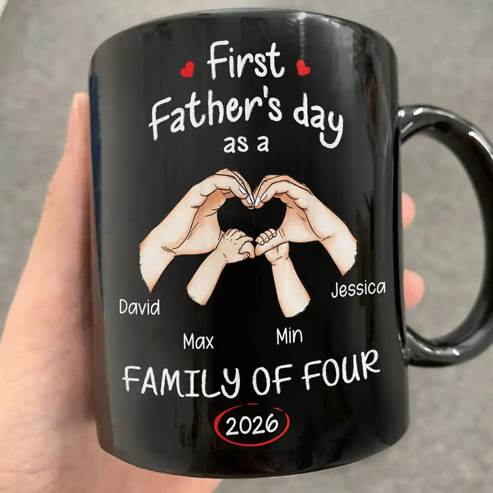 Gift For Mother,Gift For Father,Gift For Kids,Gift For Men,Gift For Women,Happy,Family - First Time Ever As A Family Of Three - Personalized Mug