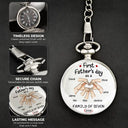 Gift For Father,Gift For Men,Happy,Vector - First Time Ever As A Family Of Three - Personalized Pocket Watch