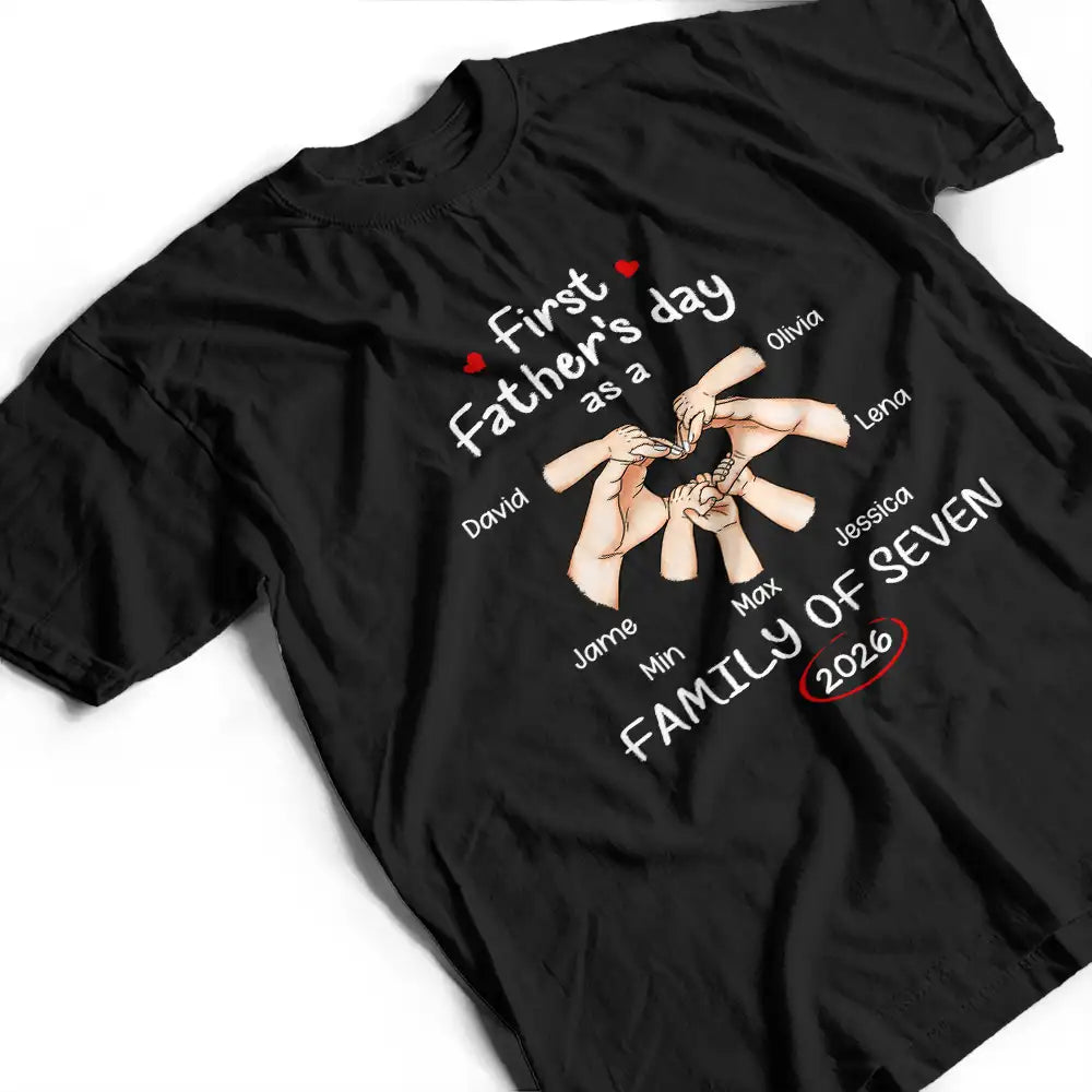 Gift For Mother,Gift For Father,Gift For Kids,Gift For Men,Gift For Women,Happy,Family,Non-Eng,Vector - First Time Ever As A Family Of Three - Personalized T Shirt