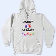 First Dad Now Grandpa Handprints - Gift For Father, Grandfather - Personalized T Shirt