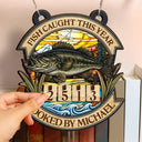 Fishing,Funny,Gift For Men,Gift For Women - Fish Caught This Year - Personalized Hanging Tracker Sign