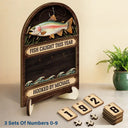 Fish Caught This Year Just One More Cast - Personalized 2-Layered Wooden Tracker Sign