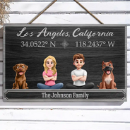 Gift For Yourself,Gift For Mother,Gift For Father,Gift For Grandpa,Gift For Grandma,Family,Happy - Location Coordinates Welcome To Our Home - Personalized Wood Rectangle Sign
