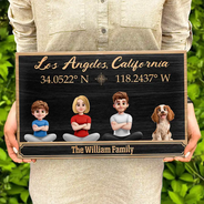 Gift For Yourself,Gift For Mother,Gift For Father,Gift For Grandpa,Gift For Grandma,Family,Happy - Location Coordinates Welcome To Our Home - Personalized Wood Rectangle Sign