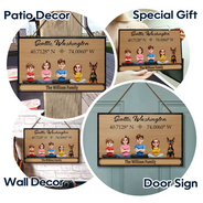 Gift For Yourself,Gift For Mother,Gift For Father,Gift For Grandpa,Gift For Grandma,Family,Happy - Location Coordinates Welcome To Our Home - Personalized Wood Rectangle Sign