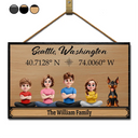 Gift For Yourself,Gift For Mother,Gift For Father,Gift For Grandpa,Gift For Grandma,Family,Happy - Location Coordinates Welcome To Our Home - Personalized Wood Rectangle Sign