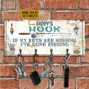 Fishing I've Gone Fishing Personalized Custom Wood Key Holder
