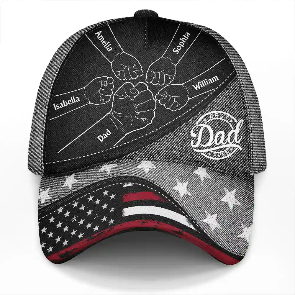Fist Bump Best Dad Ever Papa Flag - Personalized Classic Cap