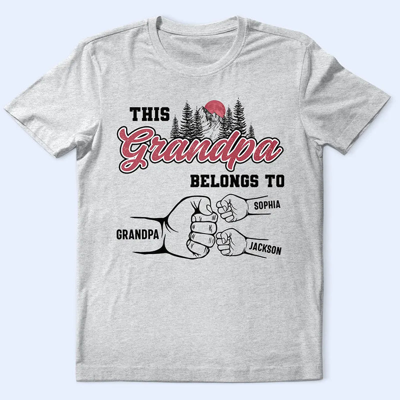 Gift For Father,Gift For Grandpa,Grandpa - Grandkids,Dad - Children,Icon,Proud - Fist Bumps Vintage This Papa Belongs To - Personalized T Shirt