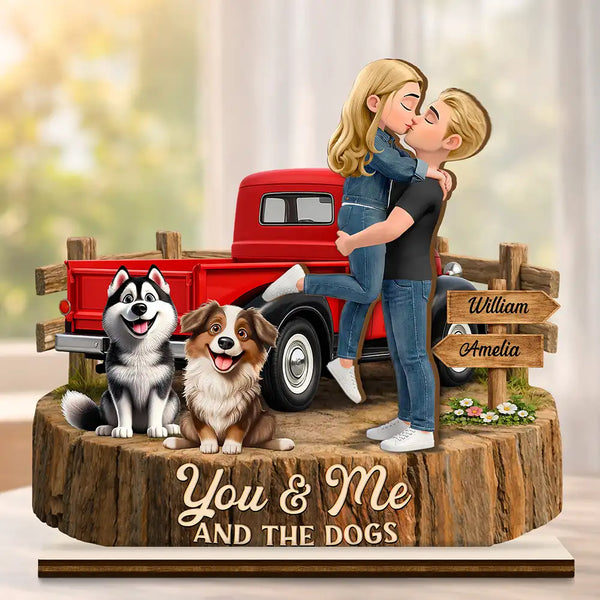 Gift For Couples,Gift For Husband,Gift For Wife,Gift For Boyfriend,Gift For Girlfriend,LGBT,Love - Flannel Standing Couple You And Me We Got This - Personalized Custom Shaped Wooden Plaque