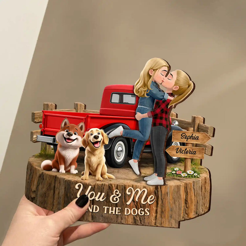 Gift For Couples,Gift For Husband,Gift For Wife,Gift For Boyfriend,Gift For Girlfriend,LGBT,Love - Flannel Standing Couple You And Me We Got This - Personalized Custom Shaped Wooden Plaque