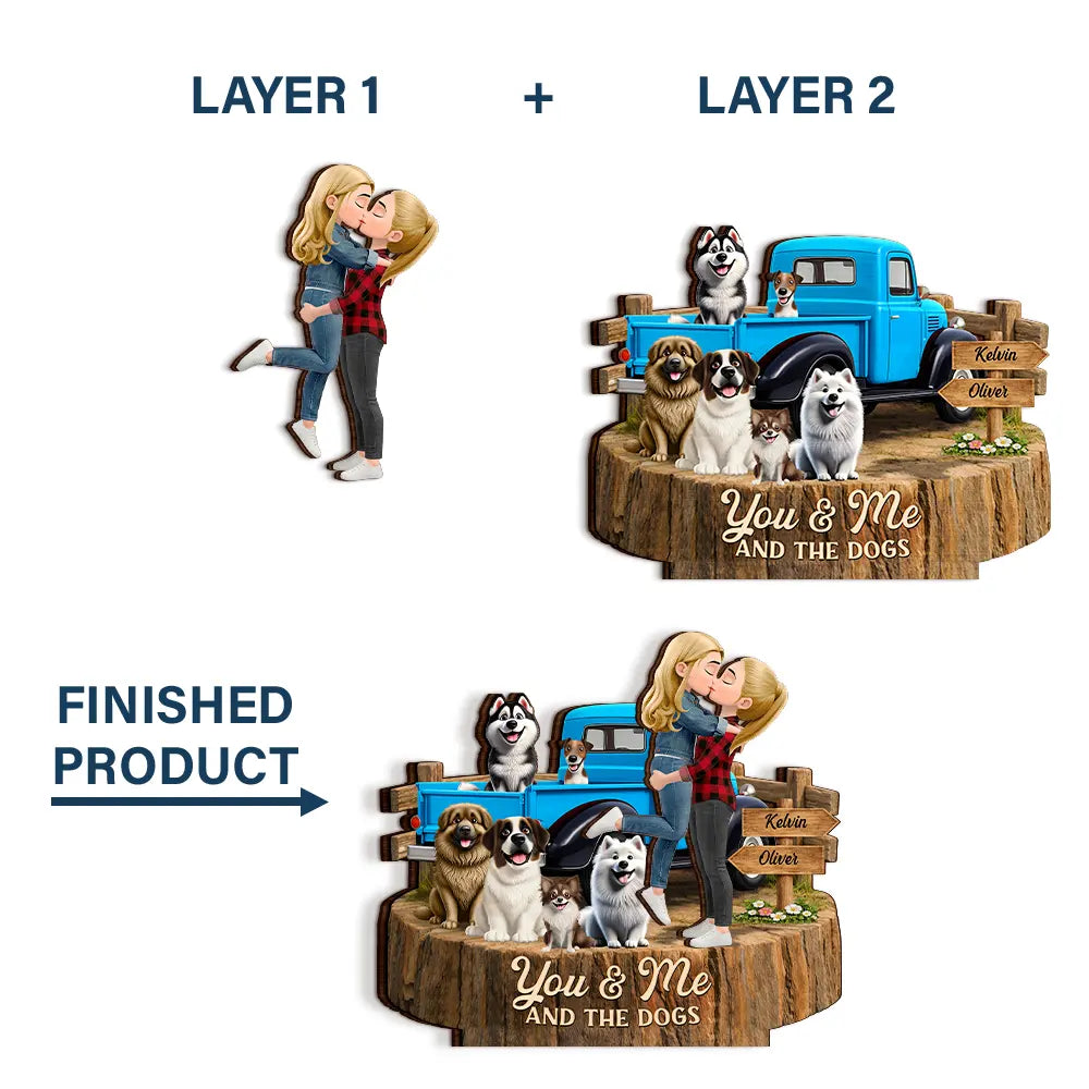 Gift For Couples,Gift For Husband,Gift For Wife,Gift For Boyfriend,Gift For Girlfriend,LGBT,Love - Flannel Standing Couple You And Me We Got This - Personalized Custom Shaped Wooden Plaque