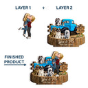 Gift For Couples,Gift For Husband,Gift For Wife,Gift For Boyfriend,Gift For Girlfriend,LGBT,Love - Flannel Standing Couple You And Me We Got This - Personalized Custom Shaped Wooden Plaque