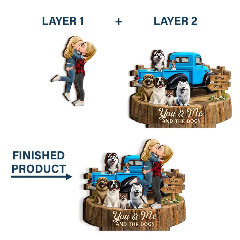 Gift For Couples,Gift For Husband,Gift For Wife,Gift For Boyfriend,Gift For Girlfriend,LGBT,Love - Flannel Standing Couple You And Me We Got This - Personalized Custom Shaped Wooden Plaque