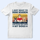 Pet Lovers, Pet Dad, Happy - Flat Art I Like Beer & Hang Out With My Dogs - Personalized T Shirt