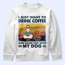 Pet Lovers, Pet Dad, Happy - Flat Art I Like Beer & Hang Out With My Dogs - Personalized T Shirt