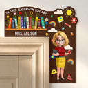 Back To School,Teacher,Proud,Vector - Floral Teacher In This Classroom You Are - Personalized Door Corner Wood Sign