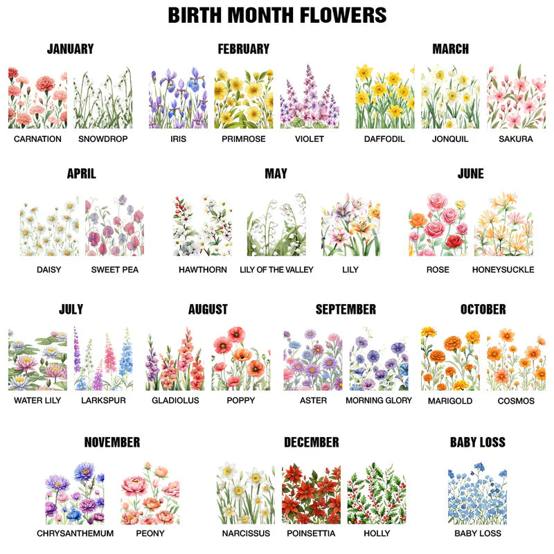 Gift For Yourself, Gift For Women, Happy - Birth Month Flower Watercolor Blooming In Love - Personalized Handheld Mirror