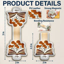 Gift For Yourself, Reading - Flowers Growing From Book - Personalized Custom Shaped Leather Magnetic Bookmark