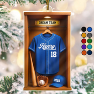 Football,Happy - Football Soccer Locker 3D Effect - Personalized Custom Shaped Acrylic Ornament