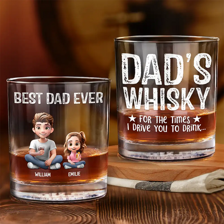 For The Times We Drive - Personalized Whiskey Glass