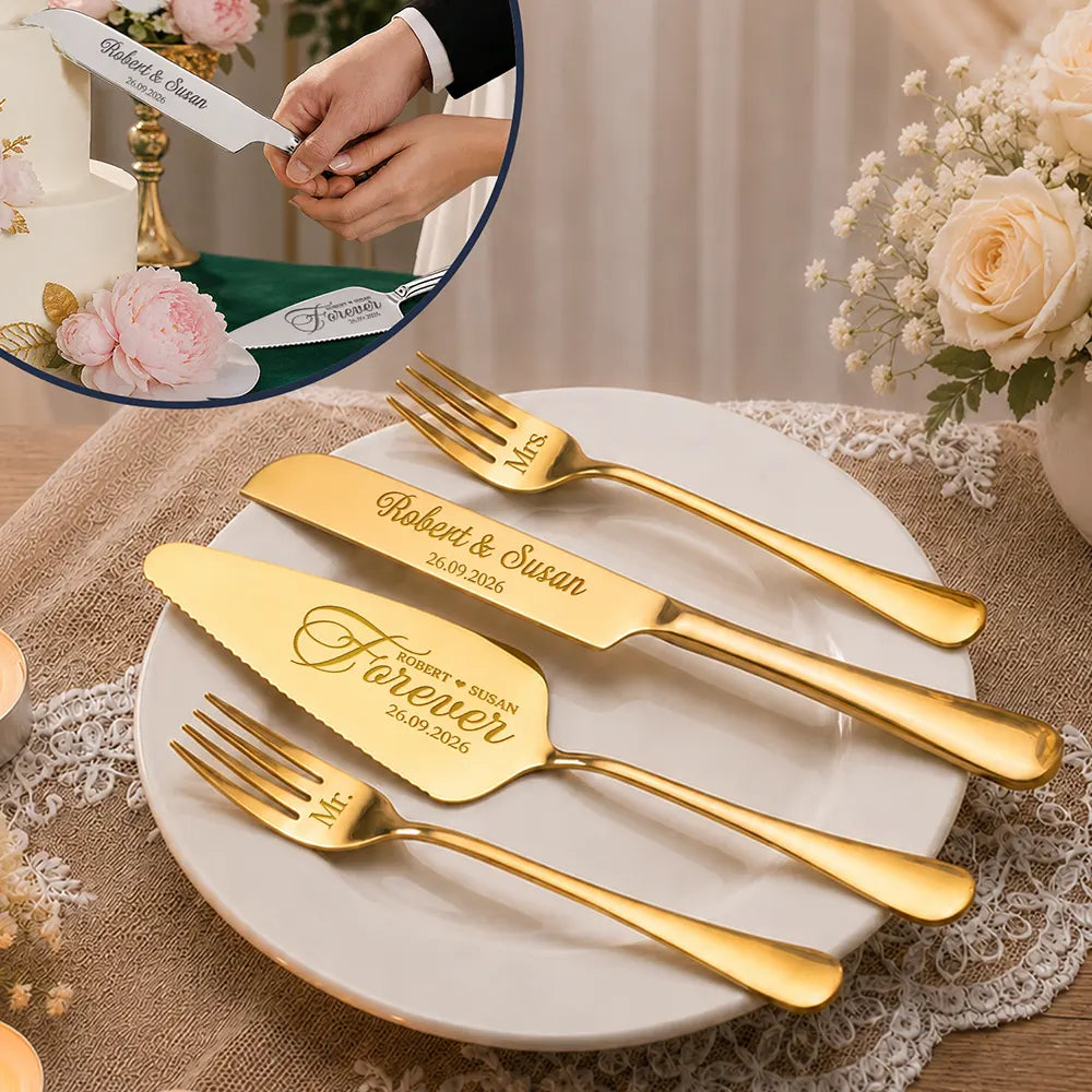 Forever Couple Wedding - Personalized Cake Cutting Set