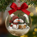 Christmas,Gift For Couples,Gift For Wife,Gift For Husband,Gift For Boyfriend,Gift For Girlfriend,Love - Forever Love Couple Snowman - Personalized 3D Acrylic Ball Ornament