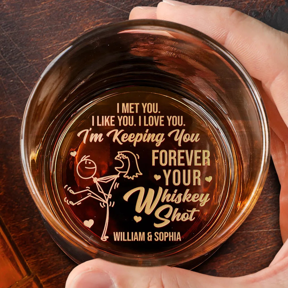 Gift For Couples, Gift For Husband, Gift For Boyfriend, Love - Forever Your Whiskey Shot - Personalized Engraved Whiskey Glass