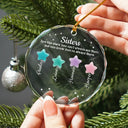 Gift For Bestie - Friends Sisters Siblings Are Like Stars Sea Glass - Personalized Circle Glass Ornament