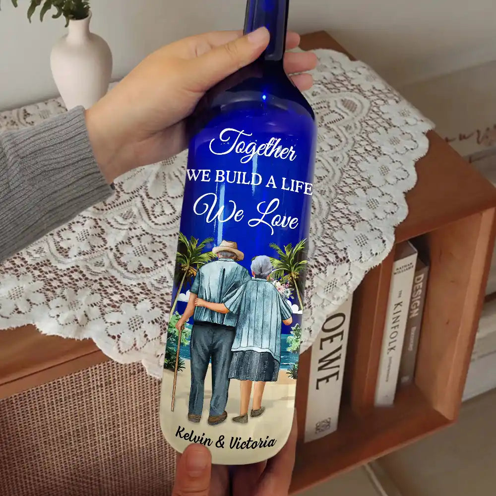 Old Couples, Gift For Husband, Gift For Wife, Gift For Boyfriend, Gift For Girlfriend, Love - From Our First Kiss Old Couple - Personalized Bottle Light