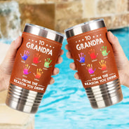 Gift For Father,Gift For Men,Gift For Husband,Happy,Gift For Yourself - From The Reason You Drink - Personalized Leather Tumbler